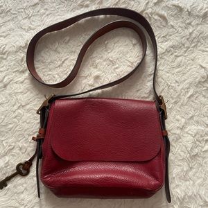 Fossil Red Flap Crossbody